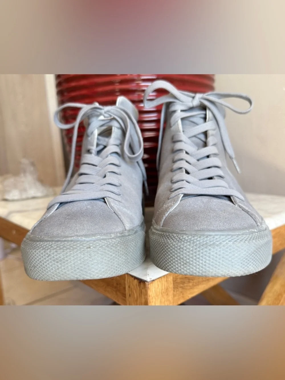Rag & Bone RB1 High Top Sneakers Suede Haze Gray EU 44.5 US 11.5 Men’s Lace-Up